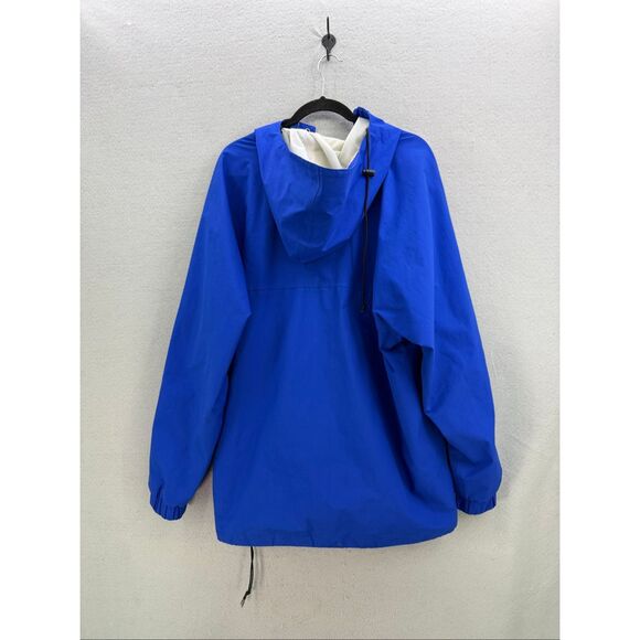 Vintage 90s Woolrich Mens Blue Half Zip Pullover Hooded Windbreaker Jacket Size - Picture 2 of 11